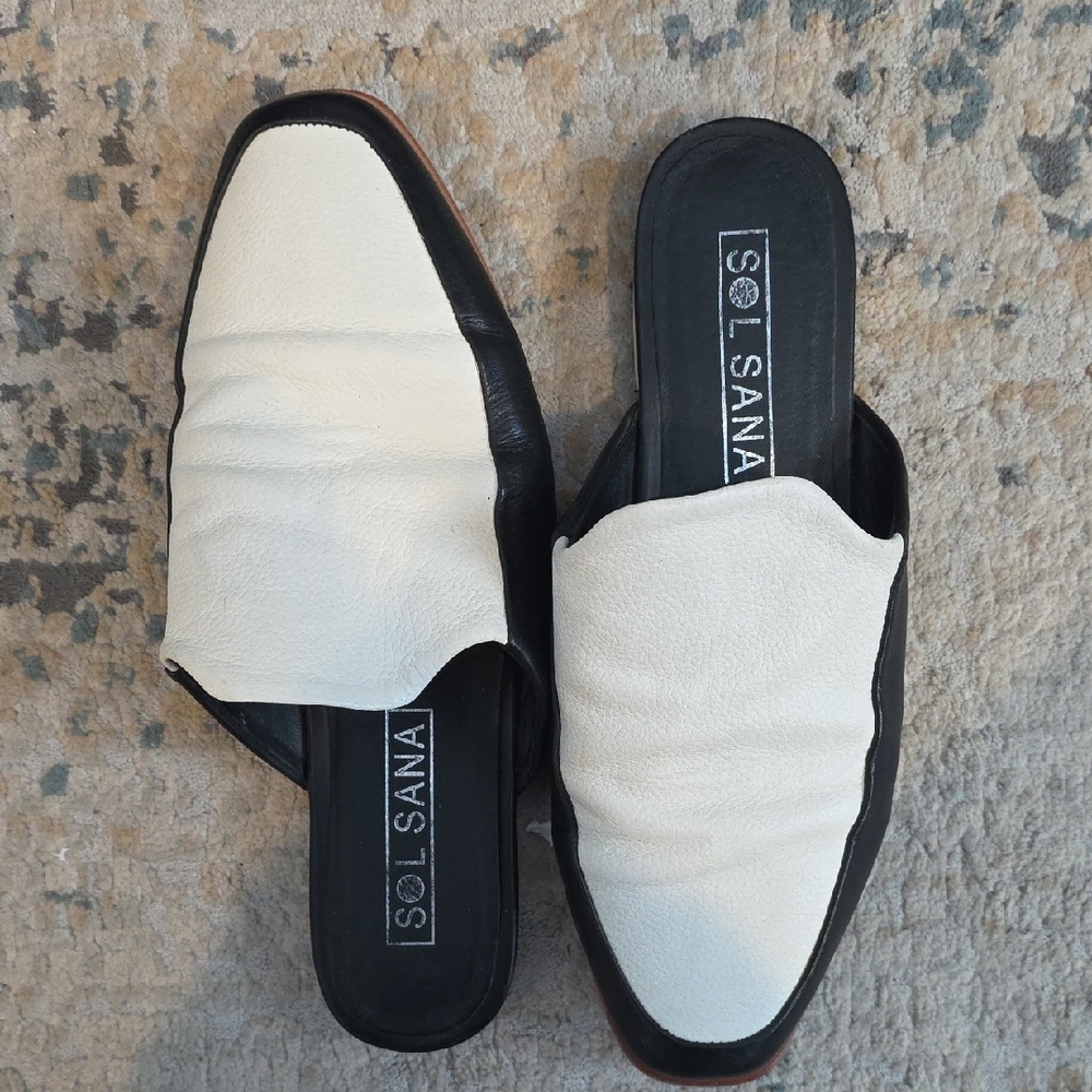 Sol Sana Two-Tone Leather Mules